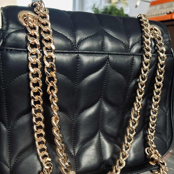 MICHAEL KORS Sloan Black Quilted Leather Shoulder Bag with Gold Chain Strap - Picture 7 of 10
